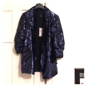 River island navy sequin blazer